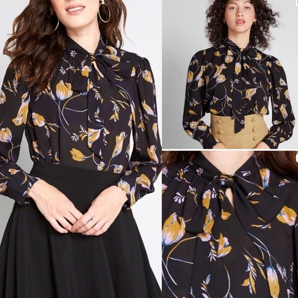 Modcloth Marvel the Masses Tie-Neck Blouse - 3X - Picture 8 of 11